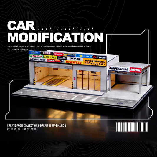 SHOUCANGJIA 1∶64 Car modification and repair shop scene miniatures