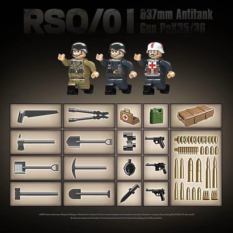 QUANGUAN 100250 RSO/01 Tractor & 37mm Anti-Tank Gun