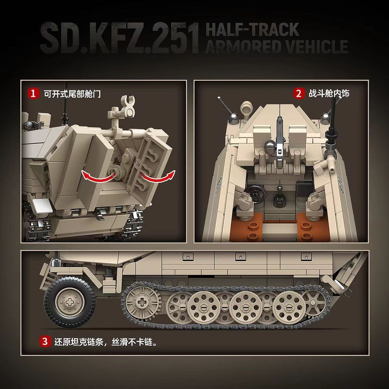 Quanguan 100319 Sd.Kfz.251 Half-Track Armored Vehicle