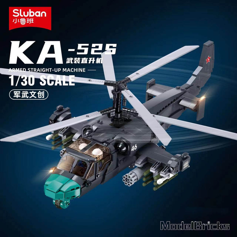 Sluban Military KA-52S Armed Helicopter