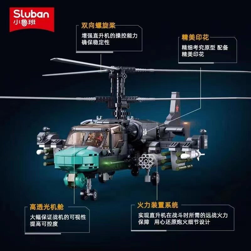Sluban Military KA-52S Armed Helicopter