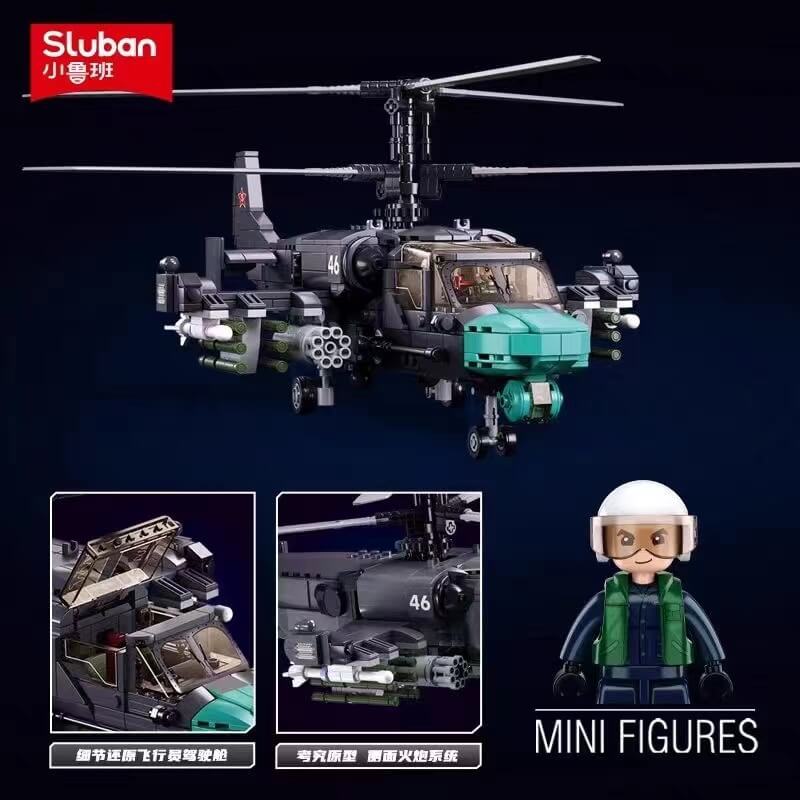Sluban Military KA-52S Armed Helicopter
