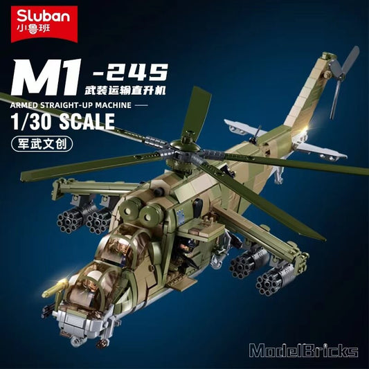 Sluban Military MI-24S Armed Helicopter