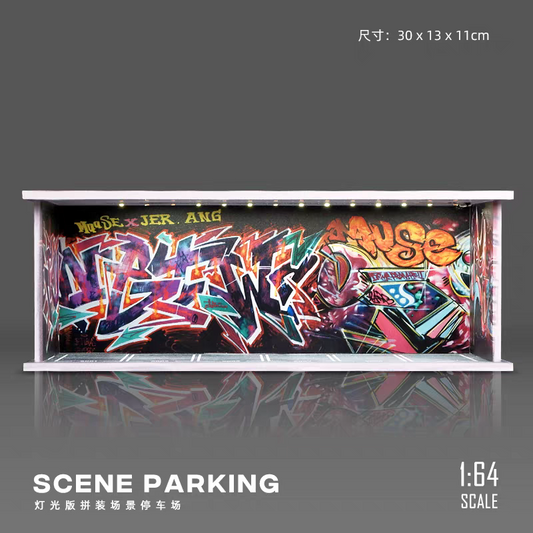 SHOUCANGJIA 1:64 Graffiti Garage Scene Miniature Model